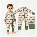Long sleeves camo duck baby boy hunting zipper romper
