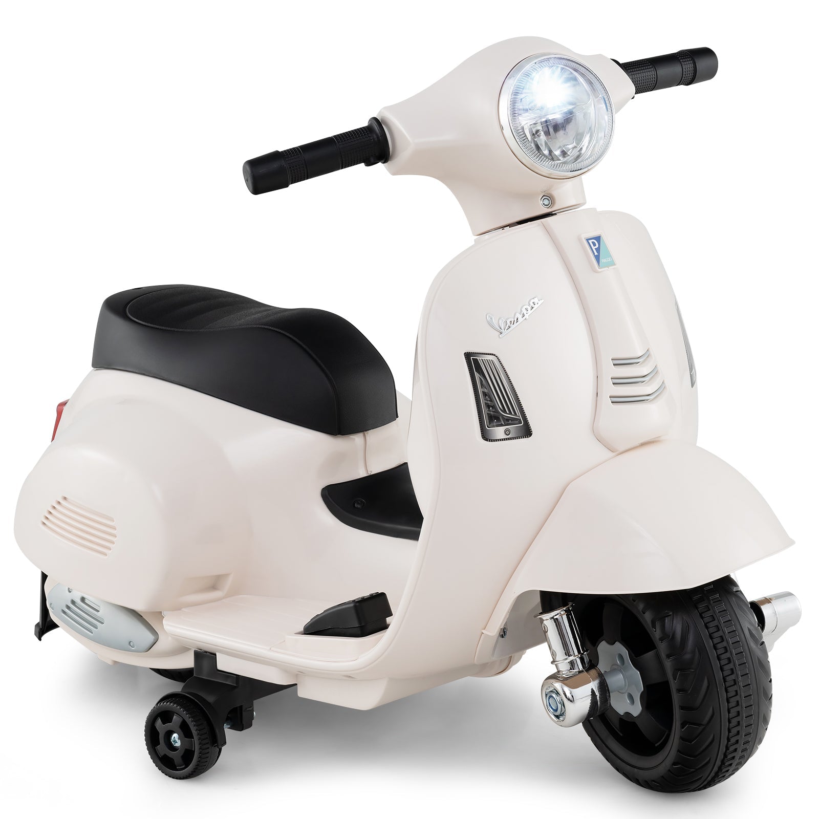 Kids Ride on Motorcycle Licensed Vespa with LED Headlight and Horn Sound